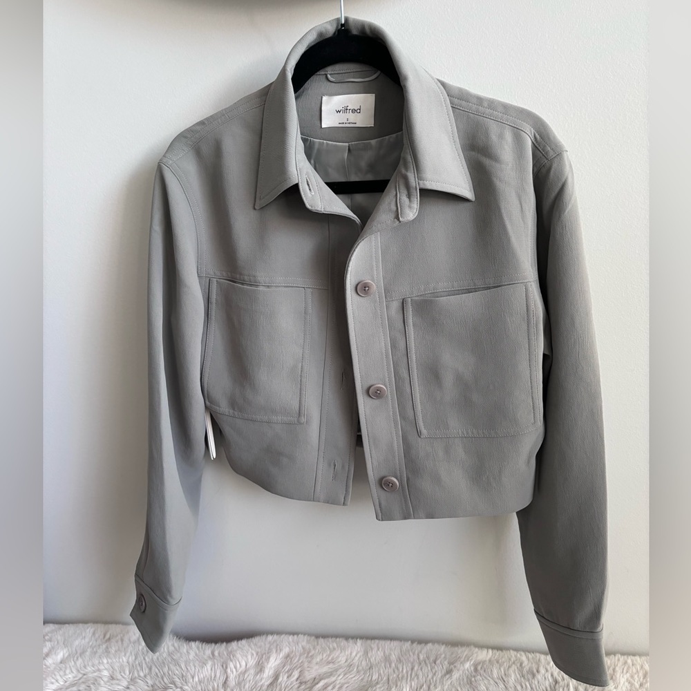 ARITZIA WILFRED LITTLE CROPPED JACKET | grey, size S, NWT